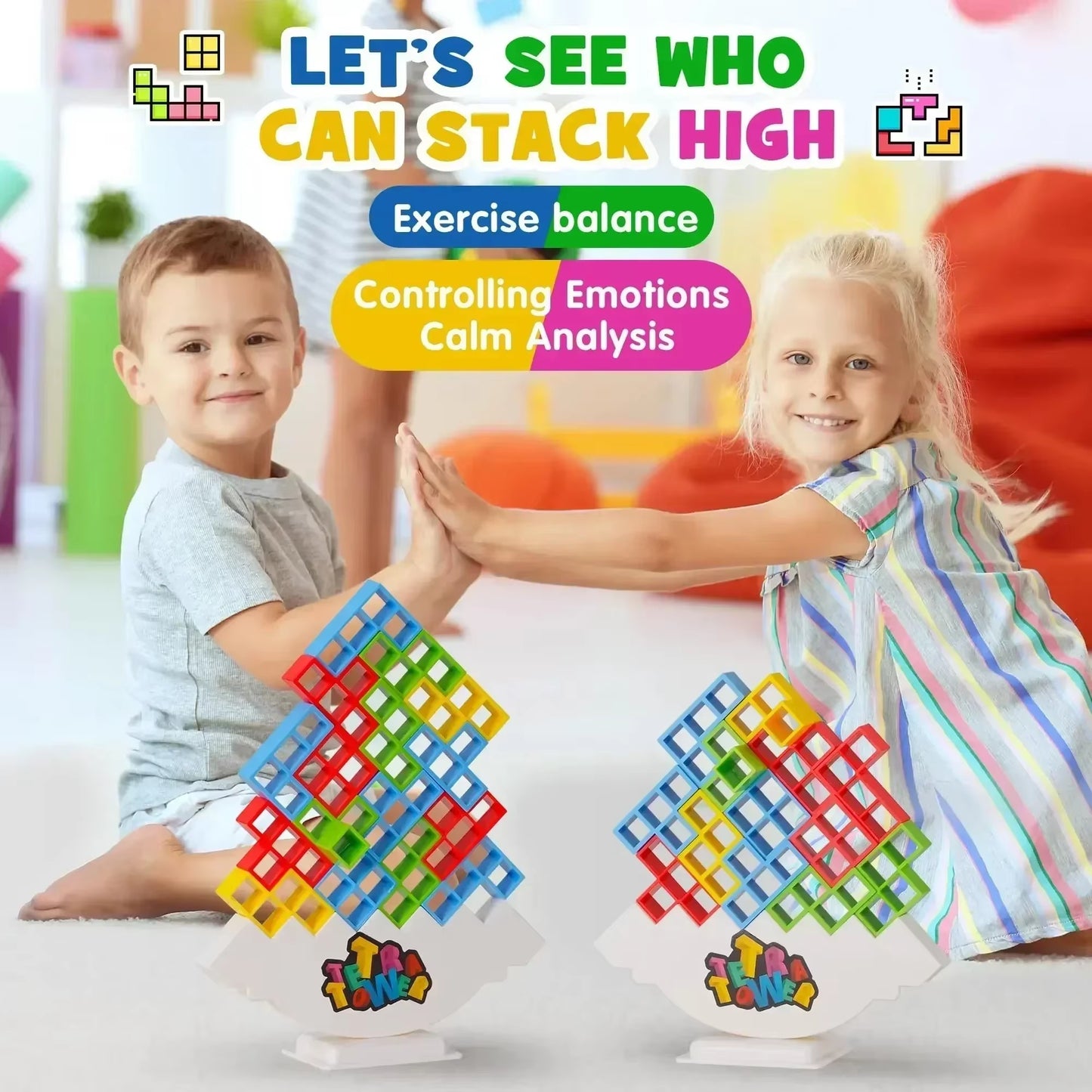 Tetra Tower Balancing Board Game for Kids and Adults